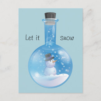 Cartes Pour Fêtes Annuelles Flacon de Snowglobe