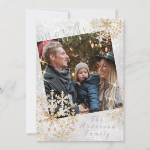 Cartes Pour Fêtes Annuelles Flacons de neige photo blanc