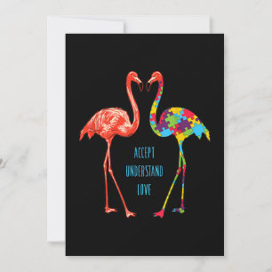 Cartes Pour Fêtes Annuelles Flamant rose   Accepter Comprendre l'amour Flamant