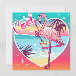 Cartes Pour Fêtes Annuelles Flamant rose cool