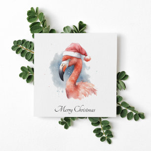 Cartes Pour Fêtes Annuelles Flamant rose de Noël personnalisable