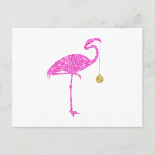 Cartes Pour Fêtes Annuelles Flamant rose Faux Parties scintillant roses Flaman