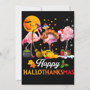 Cartes Pour Fêtes Annuelles Flamant rose   Flamant rose Halloween Et Joyeux No