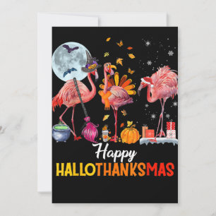 Cartes Pour Fêtes Annuelles Flamant rose   Flamant rose Halloween Et Joyeux No