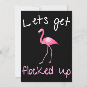 Cartes Pour Fêtes Annuelles Flamant rose   Flamant rose - Laissons-nous s'envo