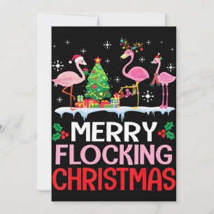 Cartes Pour Fêtes Annuelles Flamant rose   Flamant rose Noel Casquettes Danse 