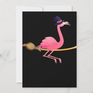 Cartes Pour Fêtes Annuelles Flamant rose Flamant rose Sorcière Drôle Hallowe