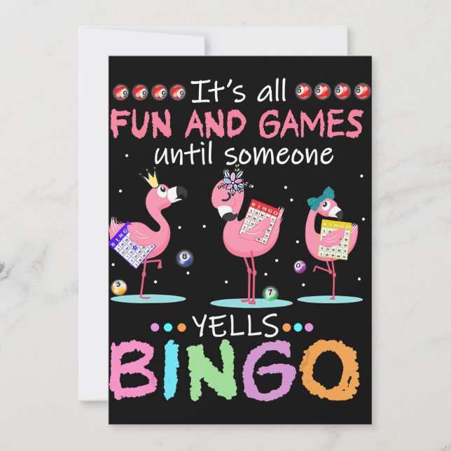 Cartes Pour Fêtes Annuelles Flamant rose | Flaming Bingo drôle (Devant)