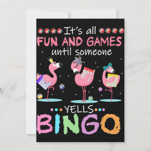 Cartes Pour Fêtes Annuelles Flamant rose   Flaming Bingo drôle
