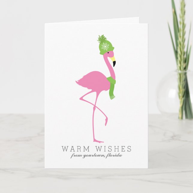 Cartes Pour Fêtes Annuelles Flamant rose Noël (Devant)