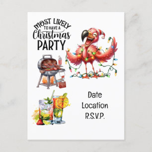 Cartes Pour Fêtes Annuelles Flamant rose Noël à la fête de juillet