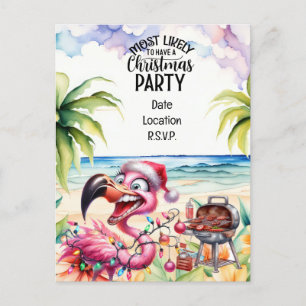 Cartes Pour Fêtes Annuelles Flamant rose Noël à la fête de juillet