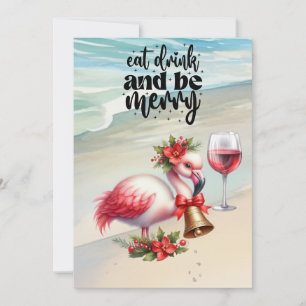 Cartes Pour Fêtes Annuelles FLAMANT ROSE Noël Thème