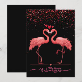 Cartes Pour Fêtes Annuelles Flamant rose rose Amour - Valentine Be