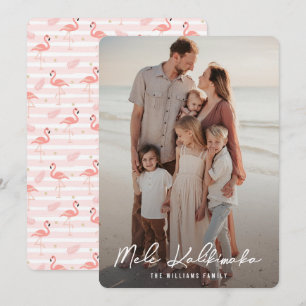 Cartes Pour Fêtes Annuelles Flamant rose rose Mele Kalikimaka Noël