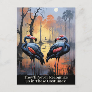 Cartes Pour Fêtes Annuelles Flamants roses drôles d'Halloween portant des cost