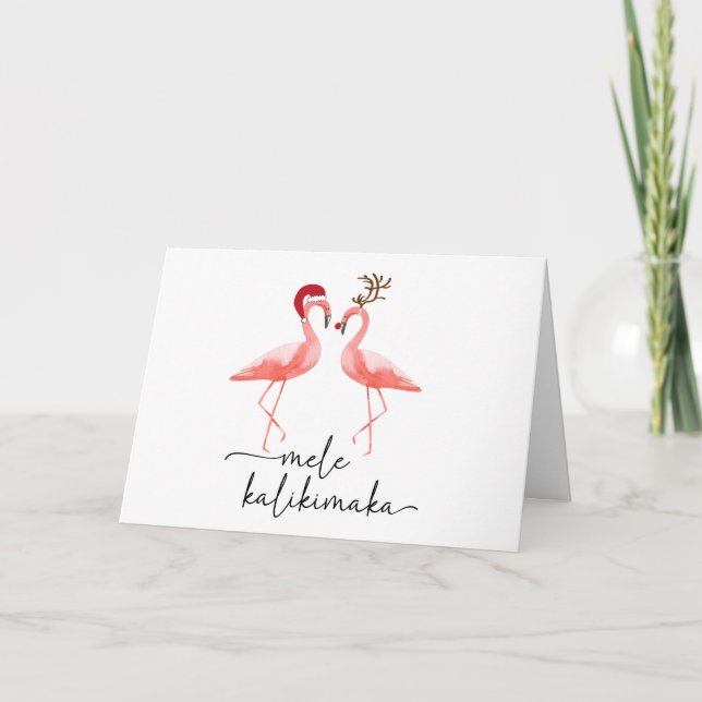Cartes Pour Fêtes Annuelles Flamants roses mele kalikimaka (Devant)