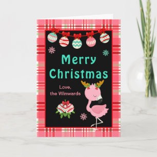 Cartes Pour Fêtes Annuelles Flamingo Festif Joyeux Noël