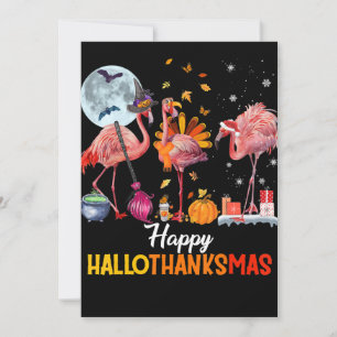 Cartes Pour Fêtes Annuelles Flamingo Flamingo Action de grâce Halloween Noël