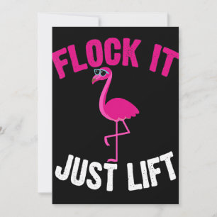 Cartes Pour Fêtes Annuelles Flamingo   Flamingo Weightlifting