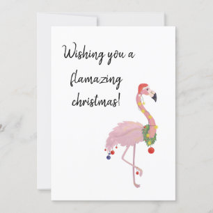 Cartes Pour Fêtes Annuelles flamingo pun joyeux Noël