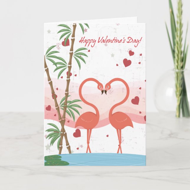 Cartes Pour Fêtes Annuelles flamingos valentios (Devant)