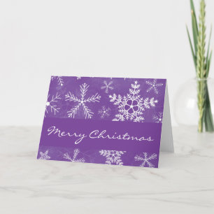 Cartes Pour Fêtes Annuelles Flamme de neige violet et blanc Motif Noël Noël No