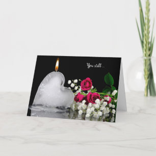 Cartes Pour Fêtes Annuelles flamme sur le coeur de glace avec roses