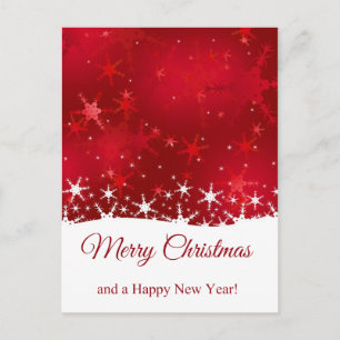 Cartes Pour Fêtes Annuelles Flammes de neige rouges d'hiver de Noël
