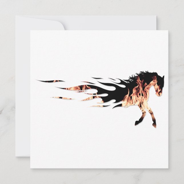 Cartes Pour Fêtes Annuelles Flammes du cheval, Logo du cheval, Cheval (Devant)