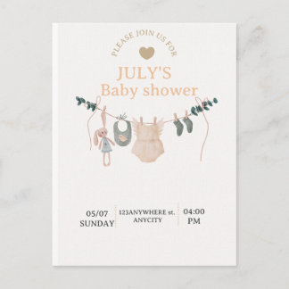 Cartes Pour Fêtes Annuelles Flat Card BABY SHOWER