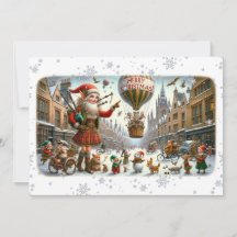 Flat Card Merry Christmas 021(ElfSanta)