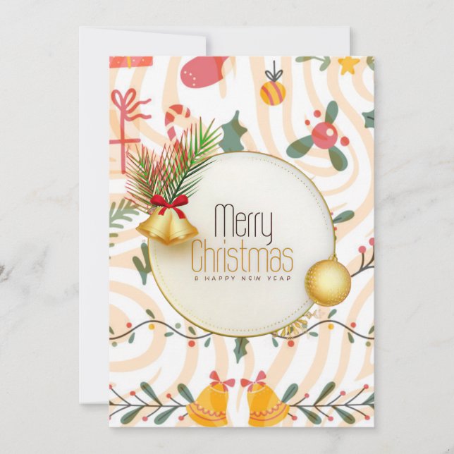 Cartes Pour Fêtes Annuelles Flat Christmas Card (Devant)