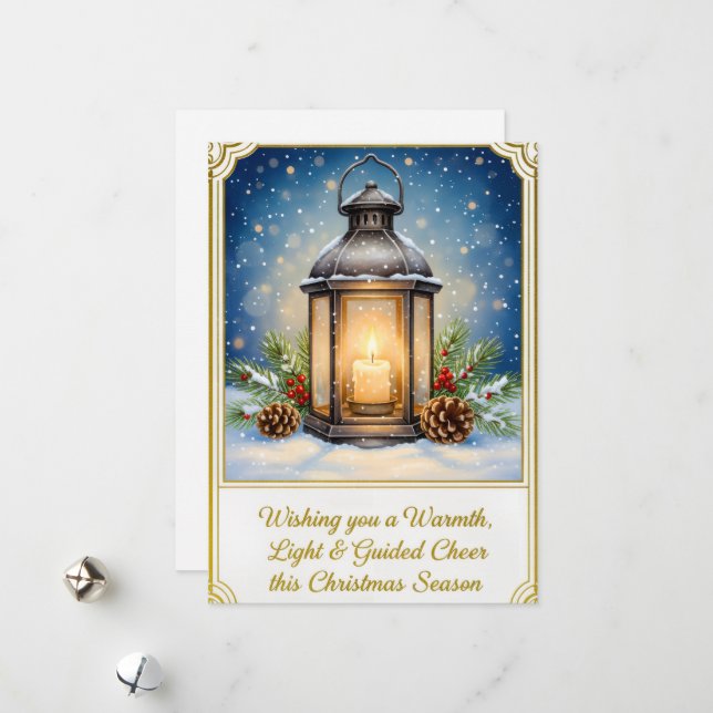 Cartes Pour Fêtes Annuelles Flat Christmas Greeting Card (Devant/Arrière en situation)