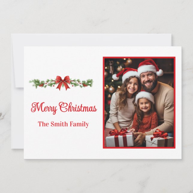 Cartes Pour Fêtes Annuelles Flat Holiday Card Custom Photo (Devant)