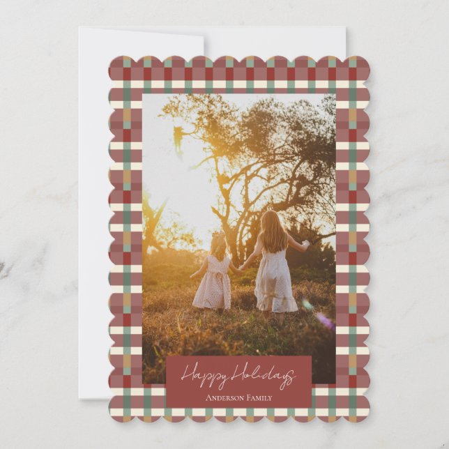 Cartes Pour Fêtes Annuelles Flat Holiday Card Happy Holidays (Devant)