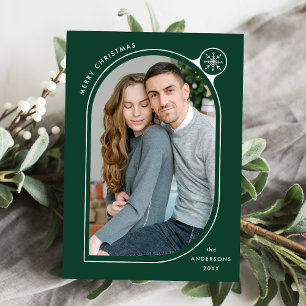 Cartes Pour Fêtes Annuelles Fléau de neige à cadre courbé vert