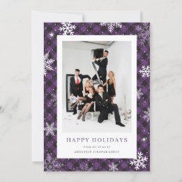 Cartes Pour Fêtes Annuelles Fléau de neige violacé Plaid Photo Entreprise