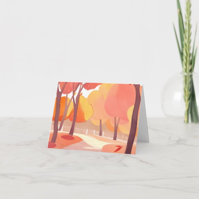 Cartes Pour Fêtes Annuelles Flèche d'automne | Aquarelle Abstraite (Devant)