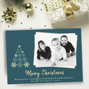 Cartes Pour Fêtes Annuelles Flèche de neige Arbre de Noël Photo famille