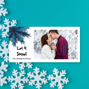 Cartes Pour Fêtes Annuelles Flèche de neige bleue et rouge Laisser neiger