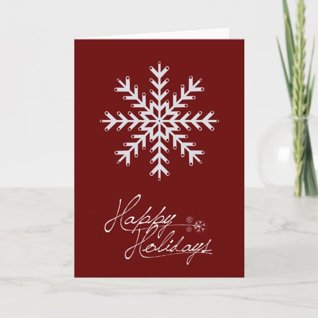 Cartes Pour Fêtes Annuelles Flèche de neige rouge et blanc (Devant)