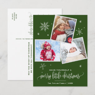 Cartes Pour Fêtes Annuelles Flèche de neige verte 3 Noël photo