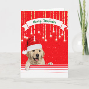 Cartes Pour Fêtes Annuelles Flèches de neige de Noël Golden Retriever
