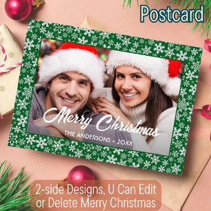 Cartes Pour Fêtes Annuelles Flèches de neige Noël Photo personnalisée Script v