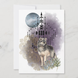 Cartes Pour Fêtes Annuelles Flèches et étoiles de Lupercalia Wolf Moon