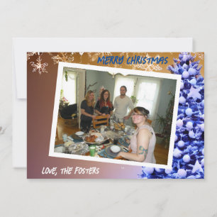 Cartes Pour Fêtes Annuelles Flèches et sapins de Noël Famille Photo Holiday
