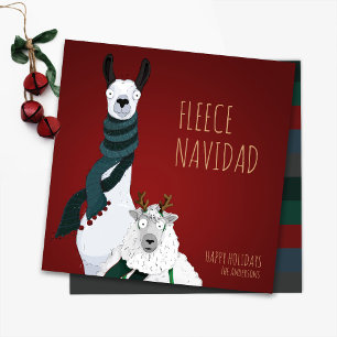 Cartes Pour Fêtes Annuelles « Fleece Navidad » Drôle Chic Festif Calembour