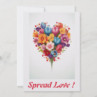 Cartes Pour Fêtes Annuelles Fleur arc-en-ciel de l'amour Cœur Personnalisé
