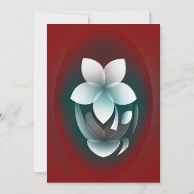 Cartes Pour Fêtes Annuelles Fleur blanche miroir (Devant)